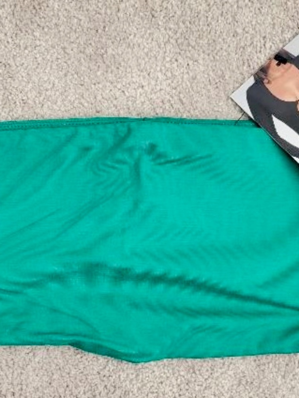 NAKED WARDROBE BANDEAU CROP TOP SIZE LARGE GREEN